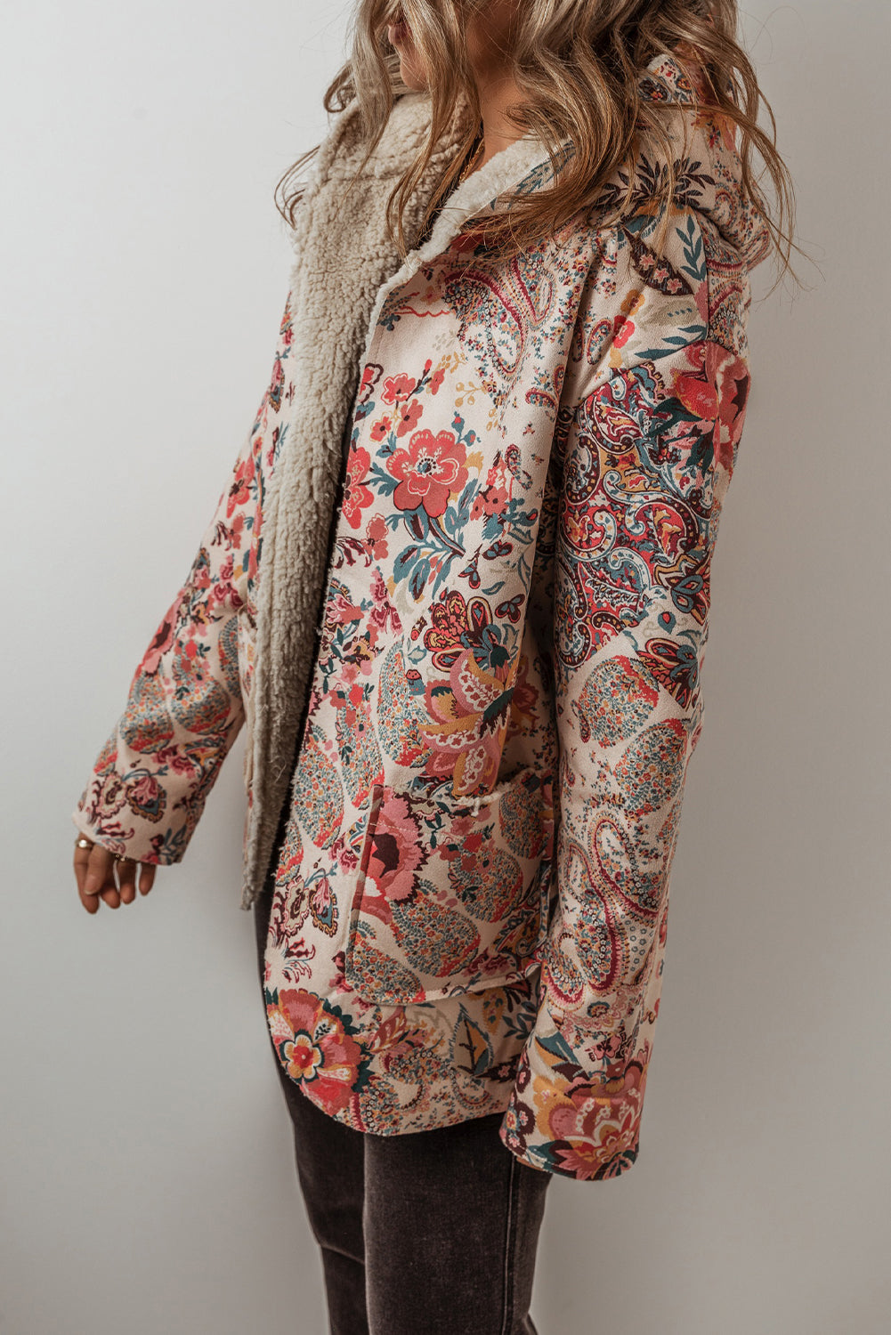 Paisley Sherpa-Lined Hooded Jacket-3