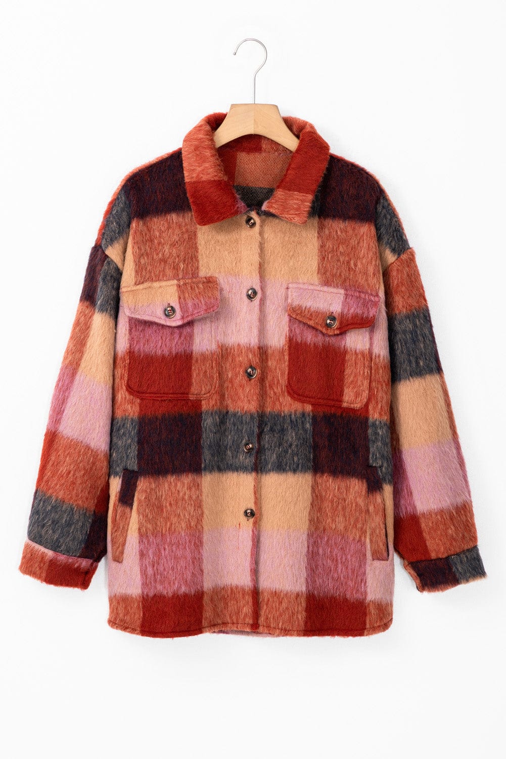 Rustic Charm Plaid Fleece Jacket-3