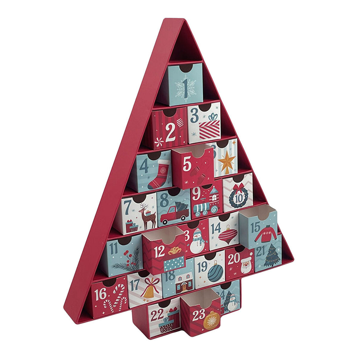 Adventskalender 32,5 x 5 x 39 cm Karton Kerst Kerstboom
