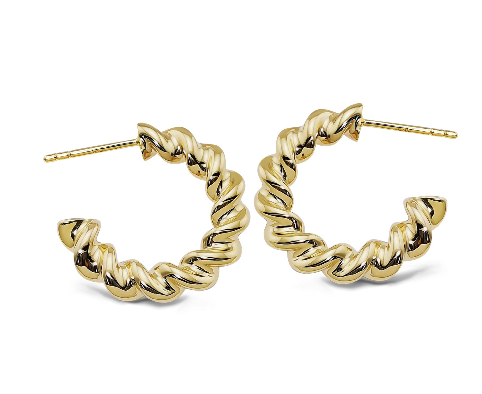 Oorbellen gedraaid goudkleur JE031G-0