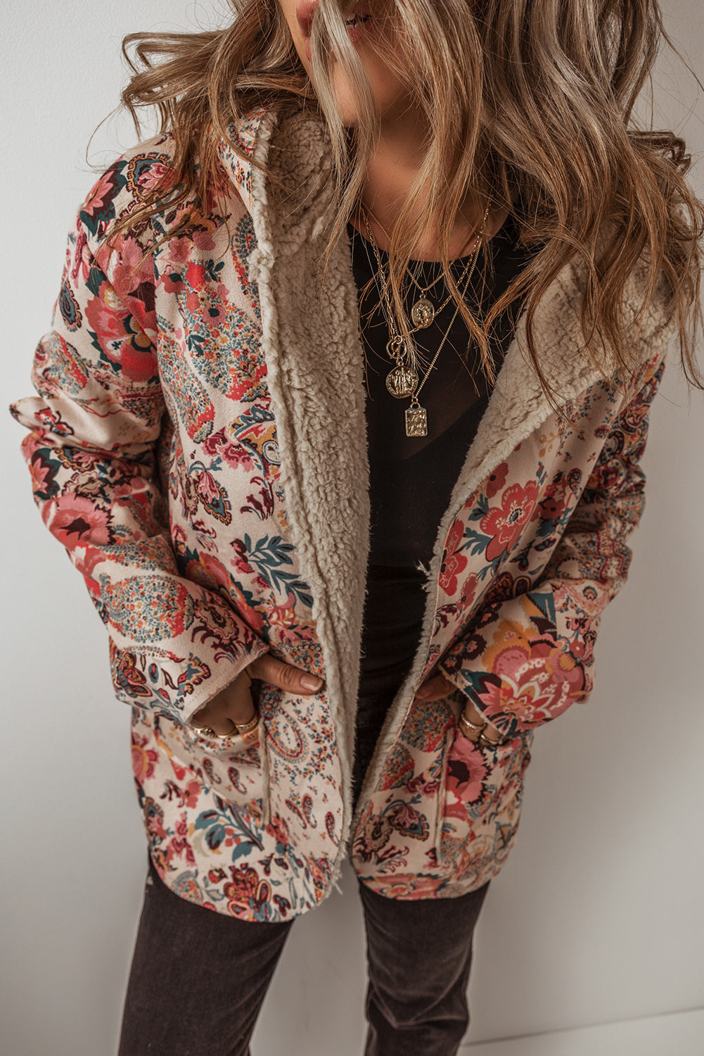 Paisley Sherpa-Lined Hooded Jacket-2