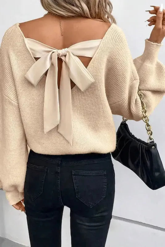 Back Bow Knit Sweater-0