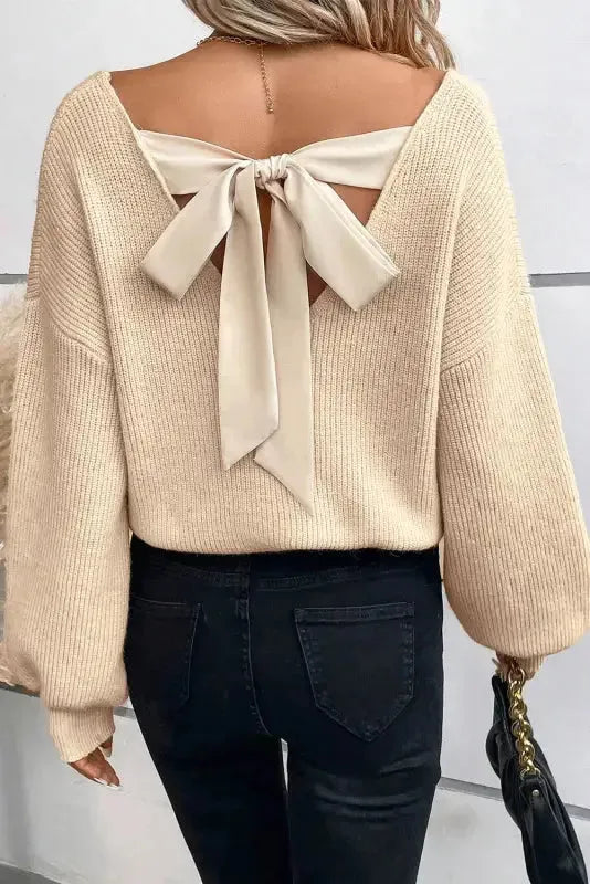Back Bow Knit Sweater-3