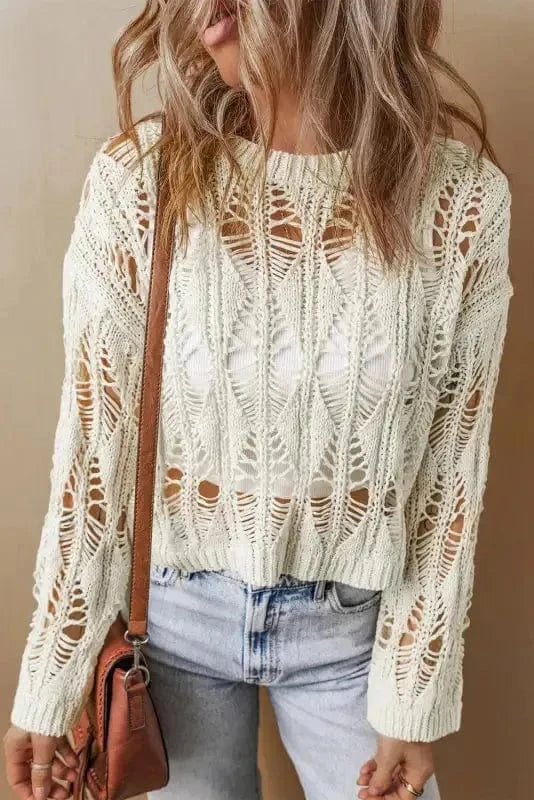 Boho Breeze Crochet Sweater-0