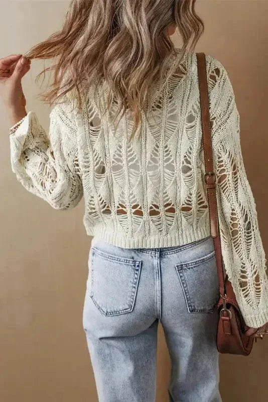 Boho Breeze Crochet Sweater-1
