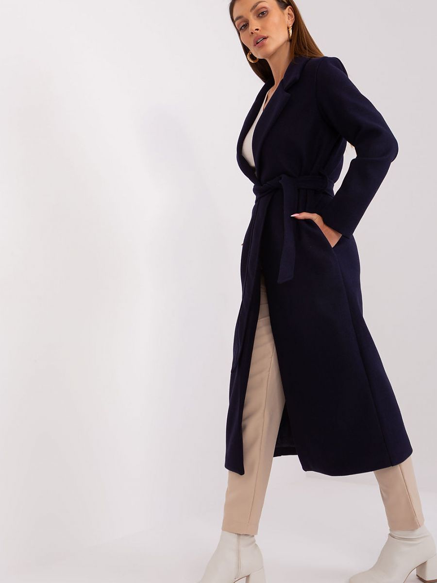 Lange Overgangsjas met Ceintuur