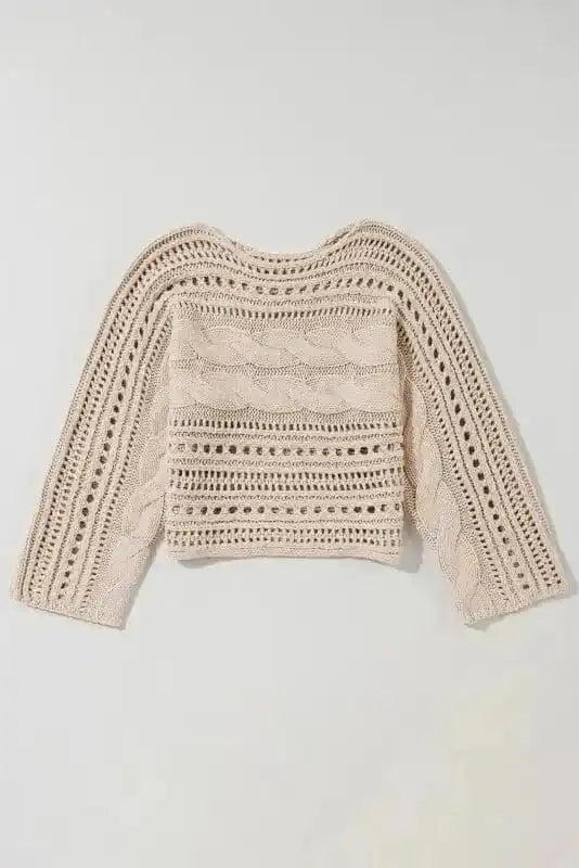 Lattice Charm Crop Sweater