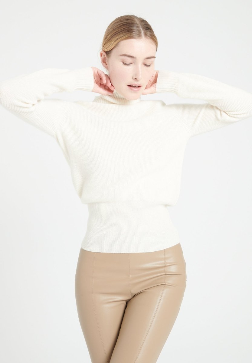 Pull col roulé cachemire écru femme - LILLY 21-0