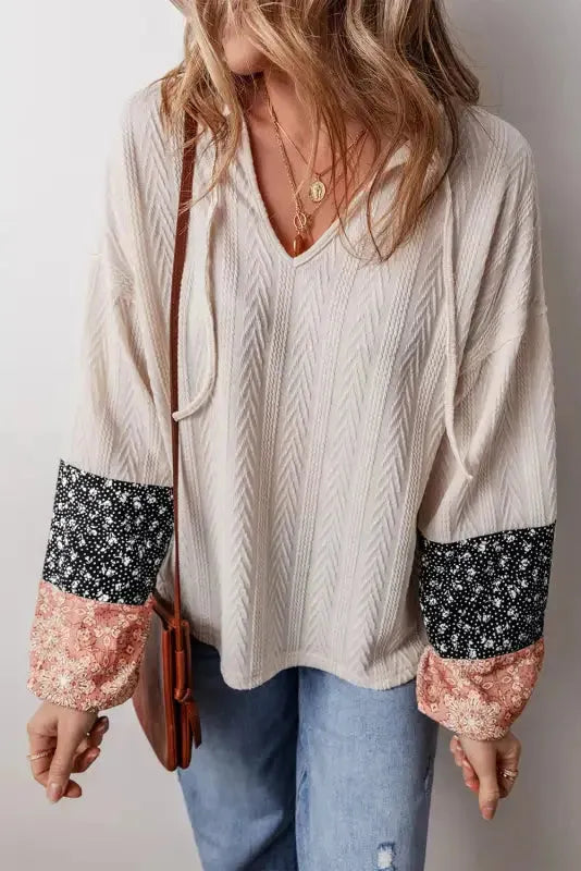 Patchwork Petals Knit Blouse-4