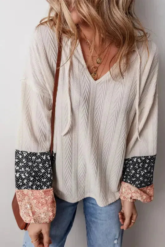 Patchwork Petals Knit Blouse-0
