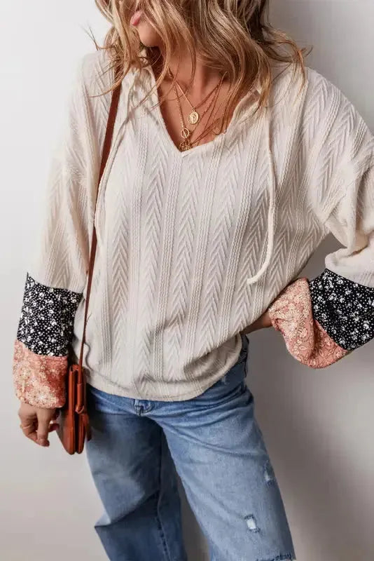 Patchwork Petals Knit Blouse-2