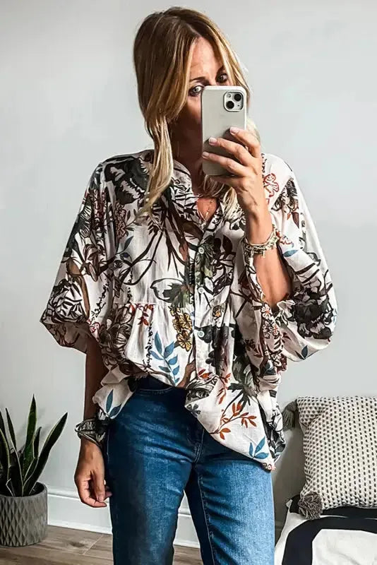 Petal Puff Casual Shirt-1