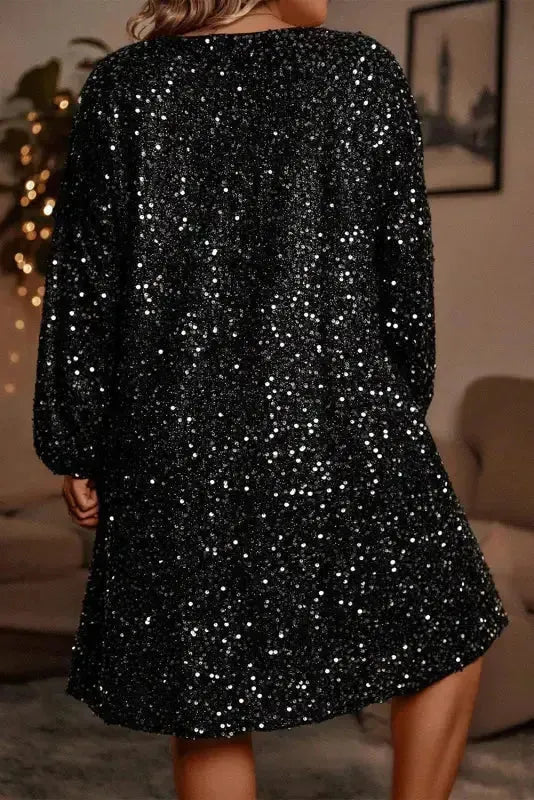 Sequin Elegance Plus Dress-1