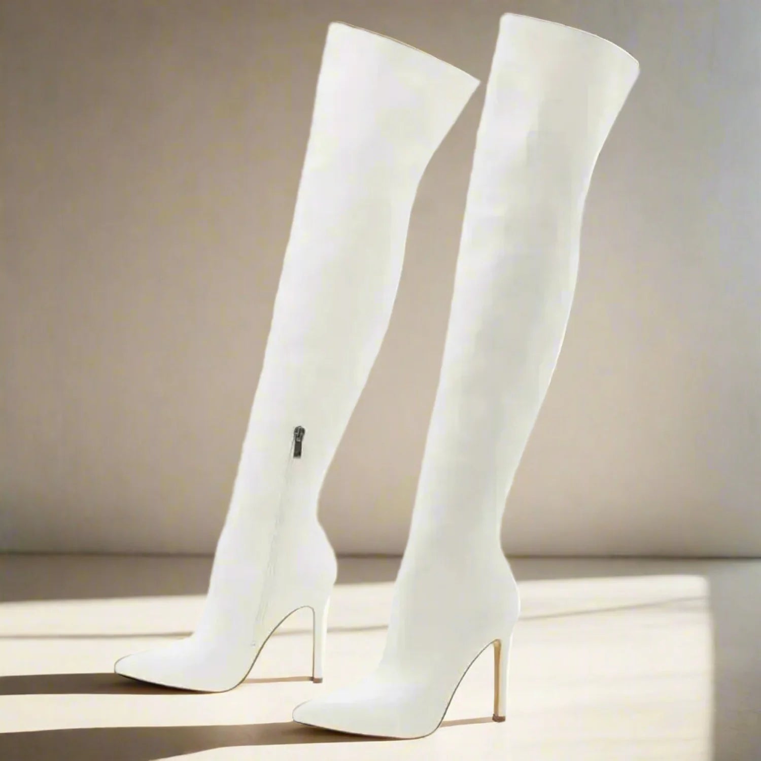 Shiny Stiletto High Heels Over-the-Knee Boots-6