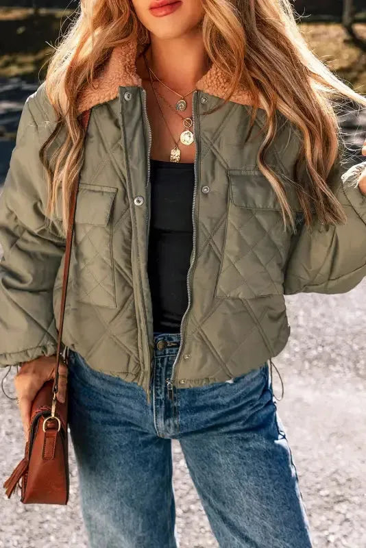 Teddy Quilted Puffer Jacket-0