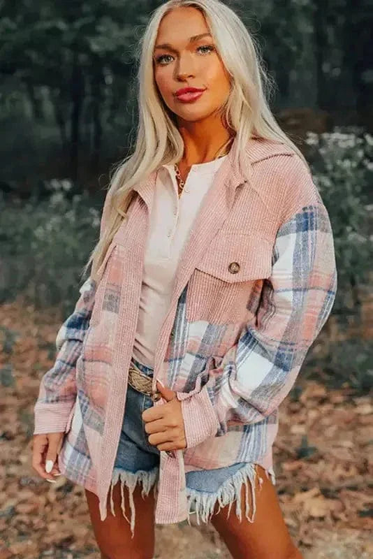 Urban Patch Plaid Shacket-3