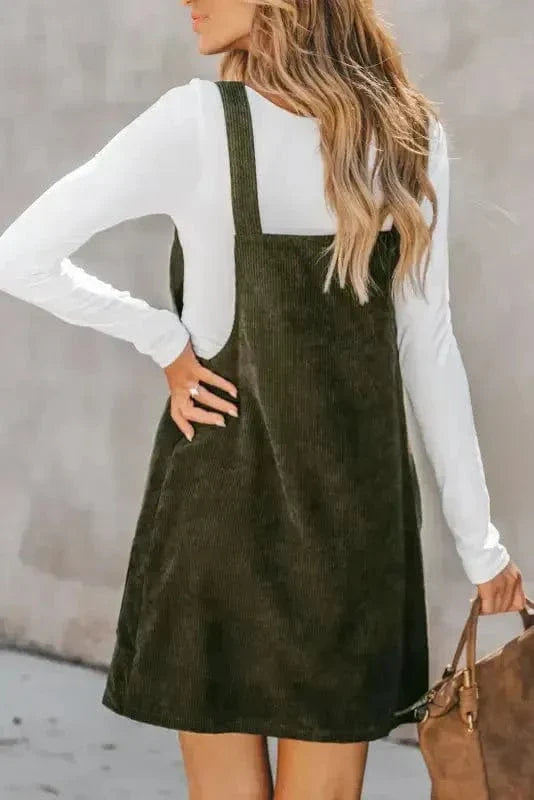 Vineyard Green Corduroy Overall Dress-1